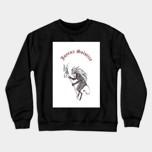 Krampus + "Joyeux Solstice" Crewneck Sweatshirt by LucyDreams